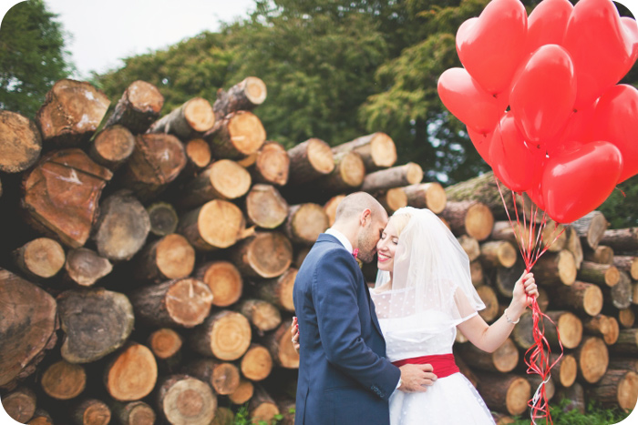 Their wedding day was a typical English one where rain and sun both made an